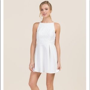 White high neck crochet dress size small NWT